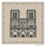 Around The World Paris - Kit de punto de cruz con hilos DMC y tela, patrón de bordado de punto de referencia francés famoso, costura avanzada para adultos