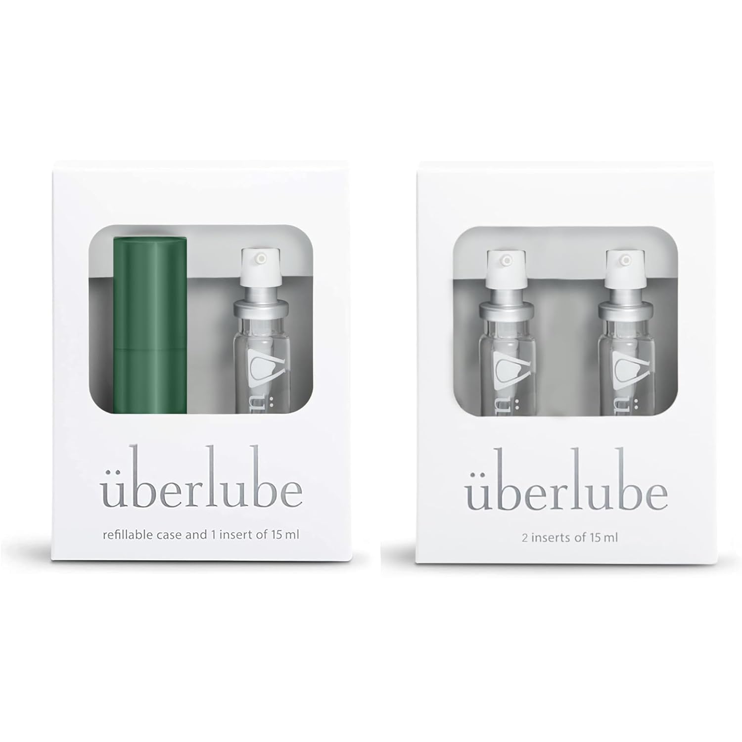 Kit de Lubrificante Uberlube Green Velvet Chaise com 2 Refil de 45ml - Sem Aroma, Sem Sabor, Ideal para Uso Subaquático