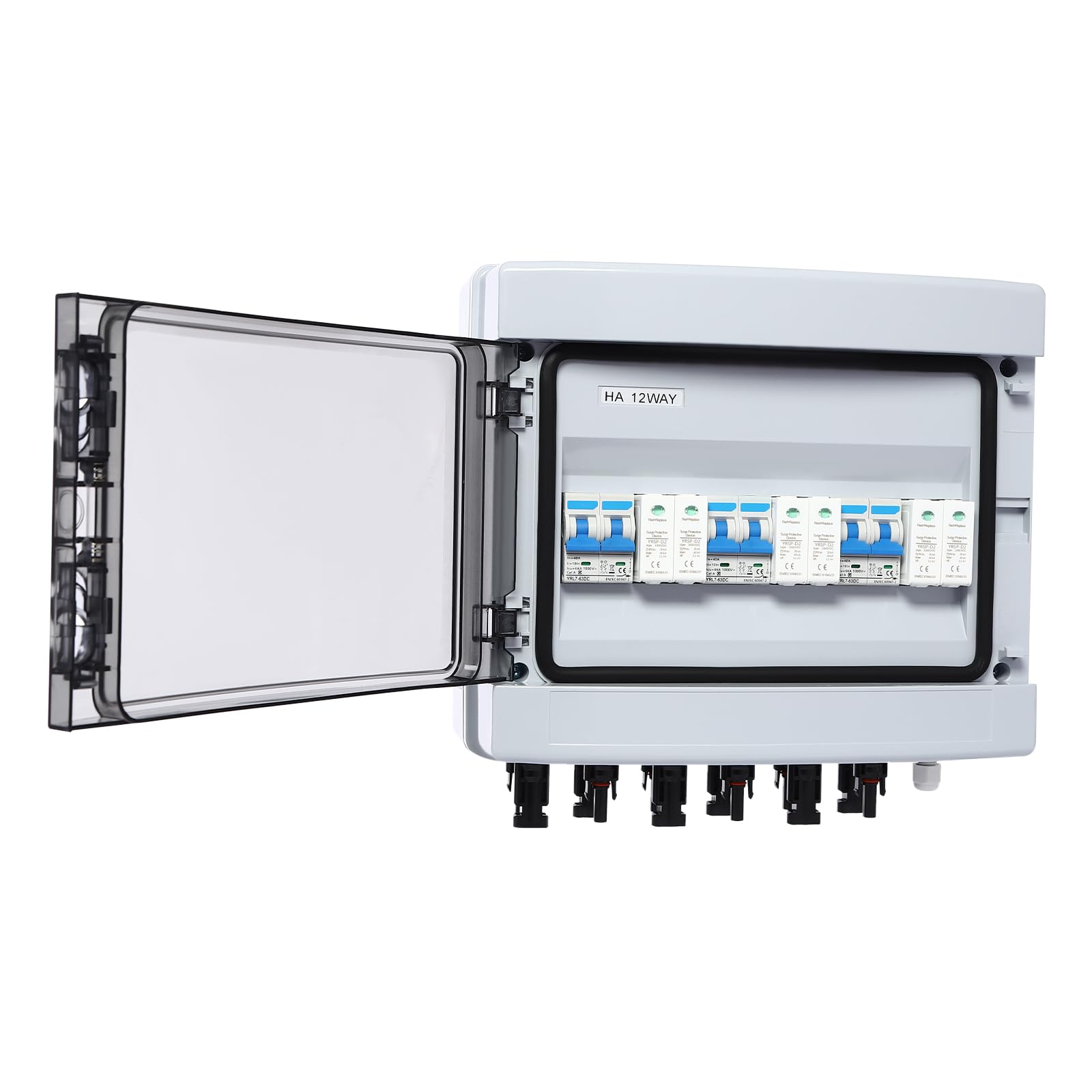 Solar-Kombinator-Box IP65 IK10 Solar Anschlusskasten 3 Eingänge & 3 Ausgänge MC4-Anschlüsse überspannungsschutz, für Outdoor-Solarmodulen, Wohnmobilen, Elektrofahrzeugen usw