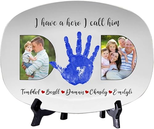 Miniatura 8 de Plato personalizado para asar a la parrilla para papá, plato personalizado de impresión a mano, plato personalizado para papá de niños, placa de