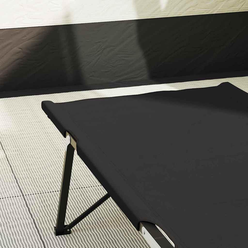 Generisch Klapp Schlafbett fürs Camping 2 pcs Schwarz 206 x 76 x 74 cm,Sportartikel,Outdoor-Aktivitäten,Camping Wandern,Camping-Möbel,Feldbetten-42003169