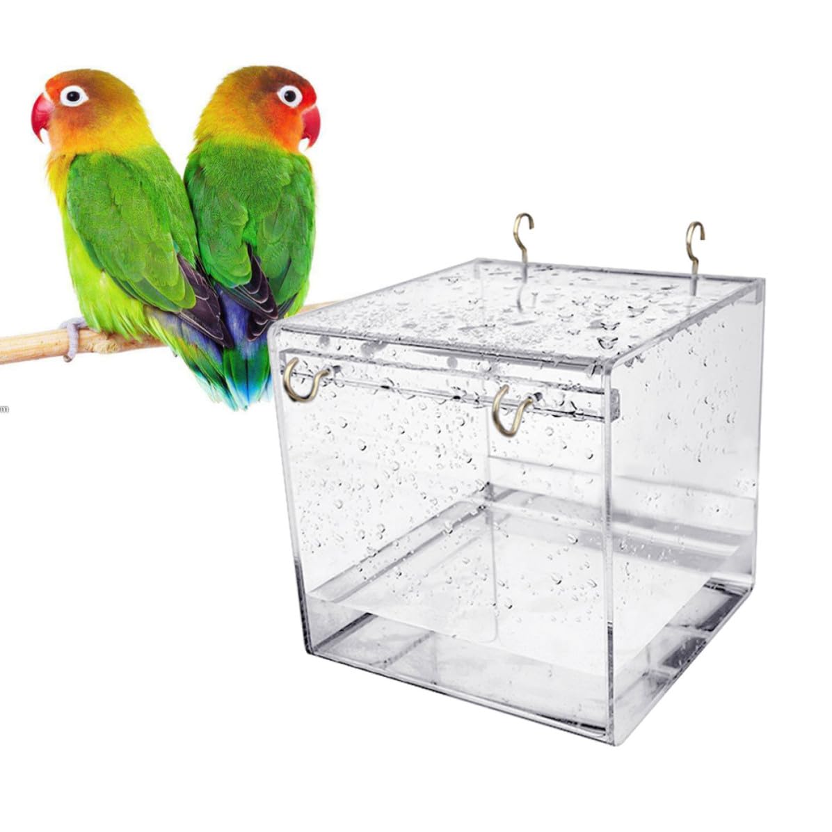 Gatuida Kunststoff Vogelbadkäfig für Kleine Vögel und Papageien mit Abgedecktem Design als Badeplatz im Käfig und Vogelschutz
