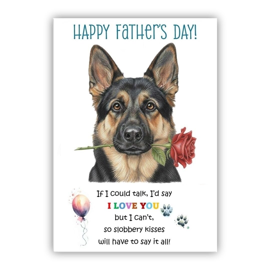 Father’s Day Card From the Dog. Cute Fathers Day Pet Card. Many Breeds Available. (• German Shepherd - Alsatian) — image 1