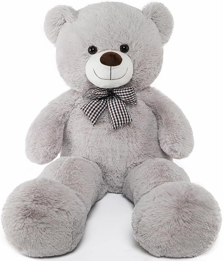 MorisMos Giant Teddy Bear Stuffed Animals, Big Teddy Bear Gray Large Bear Plush Gifts for Girlfriend Kids Birthday, 55 Inch