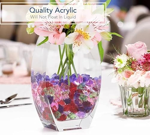 Miniatura 2 de BetterJonny 435 gemas de cristales de rocas de hielo, 2 tamaños, cubos de hielo acrílicos irregulares, gemas del tesoro coloridas para rellenos de