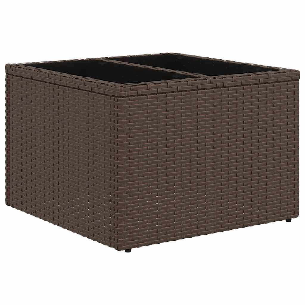 Set di divani da giardino in polyrattan marrone, 9 pezzi, con cuscino, contenitore e borsa impermeabile, per terrazza e balcone, resistente ai raggi UV, portata 110 kg