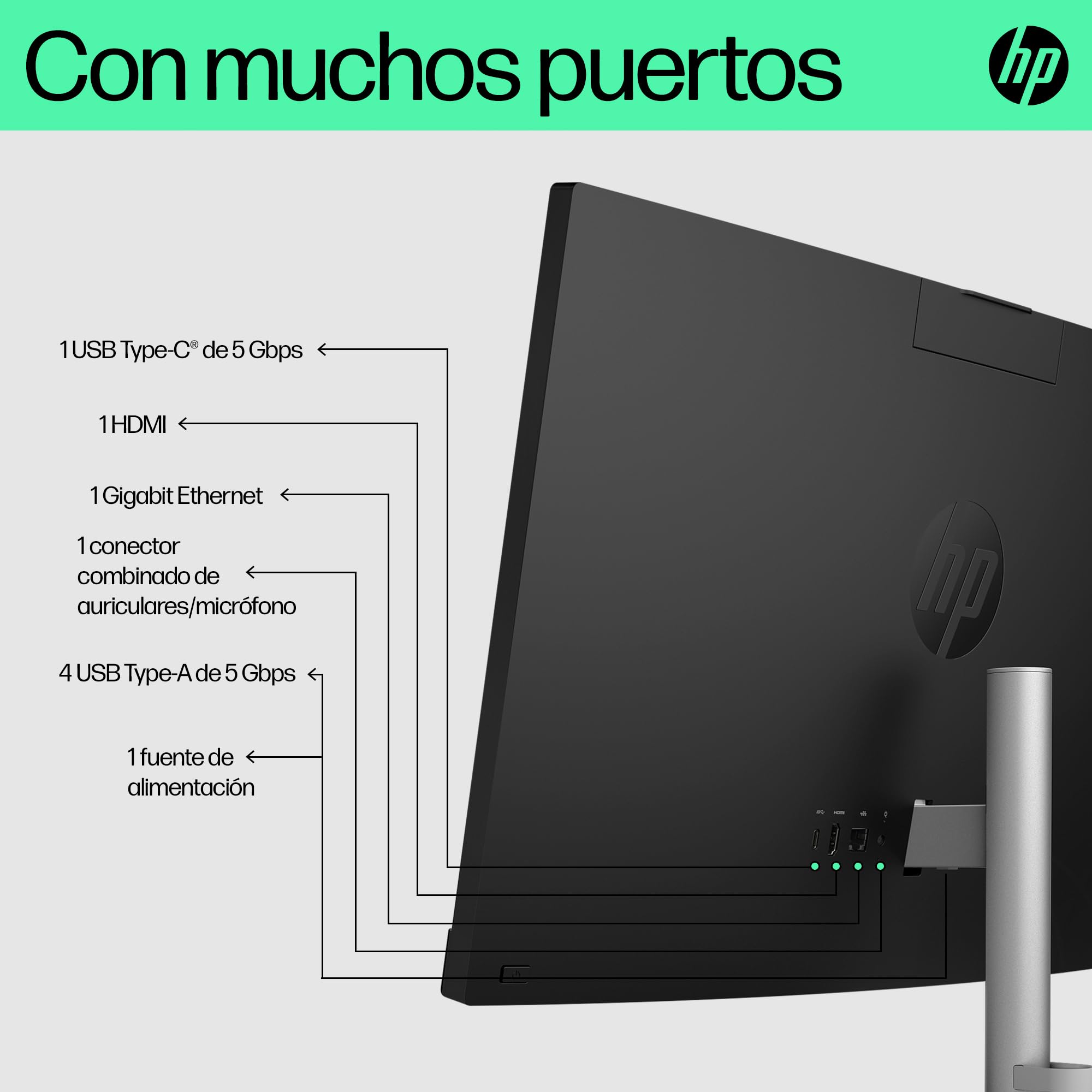 HP All-in-One 24-cr0101ns Computer desktop 23,8" FHD Intel Core i3-N300 8 GB RAM 512 GB SSD Intel UHD Graphics Windows Black Tastiera QWERTY spagnola