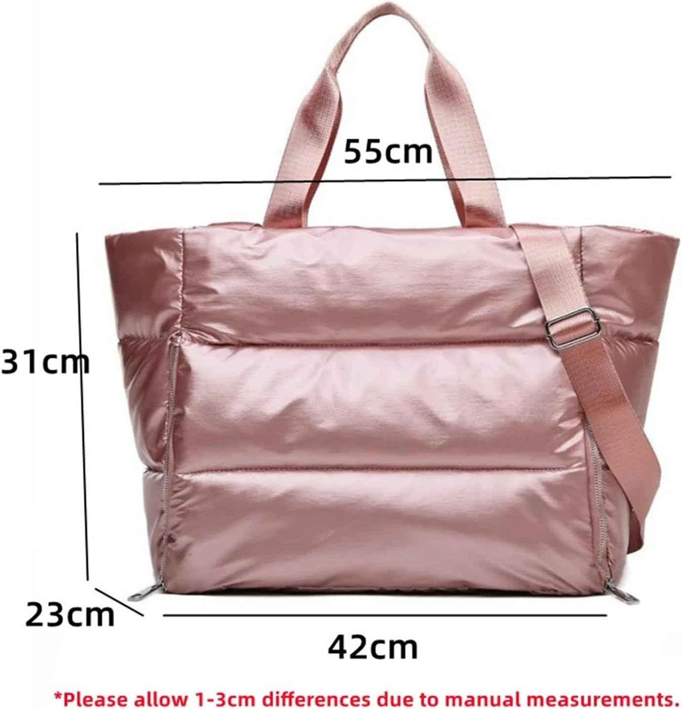 Pilates Mat Bag Winter Yoga Mat Bag Women Gym Bag Tote Fitness Sports Large Travel Shoulder Zipper Storage Bags(Silver)