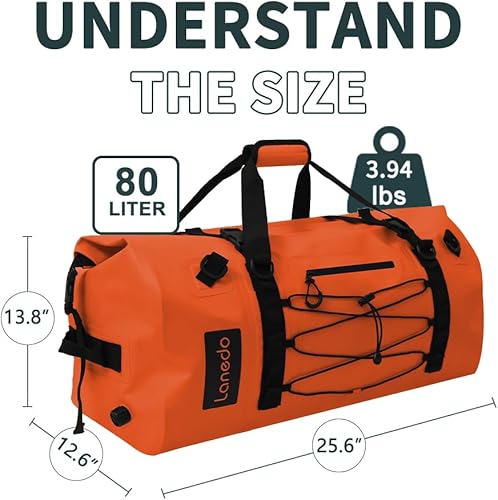 Miniatura 2 de 80L Dry Bag Large Waterproof Bag Roll-Top Heavy Duty Fishing Duffel Bag with Durable Straps & Handles for Kayaking Paddle boarding Boating Rafting