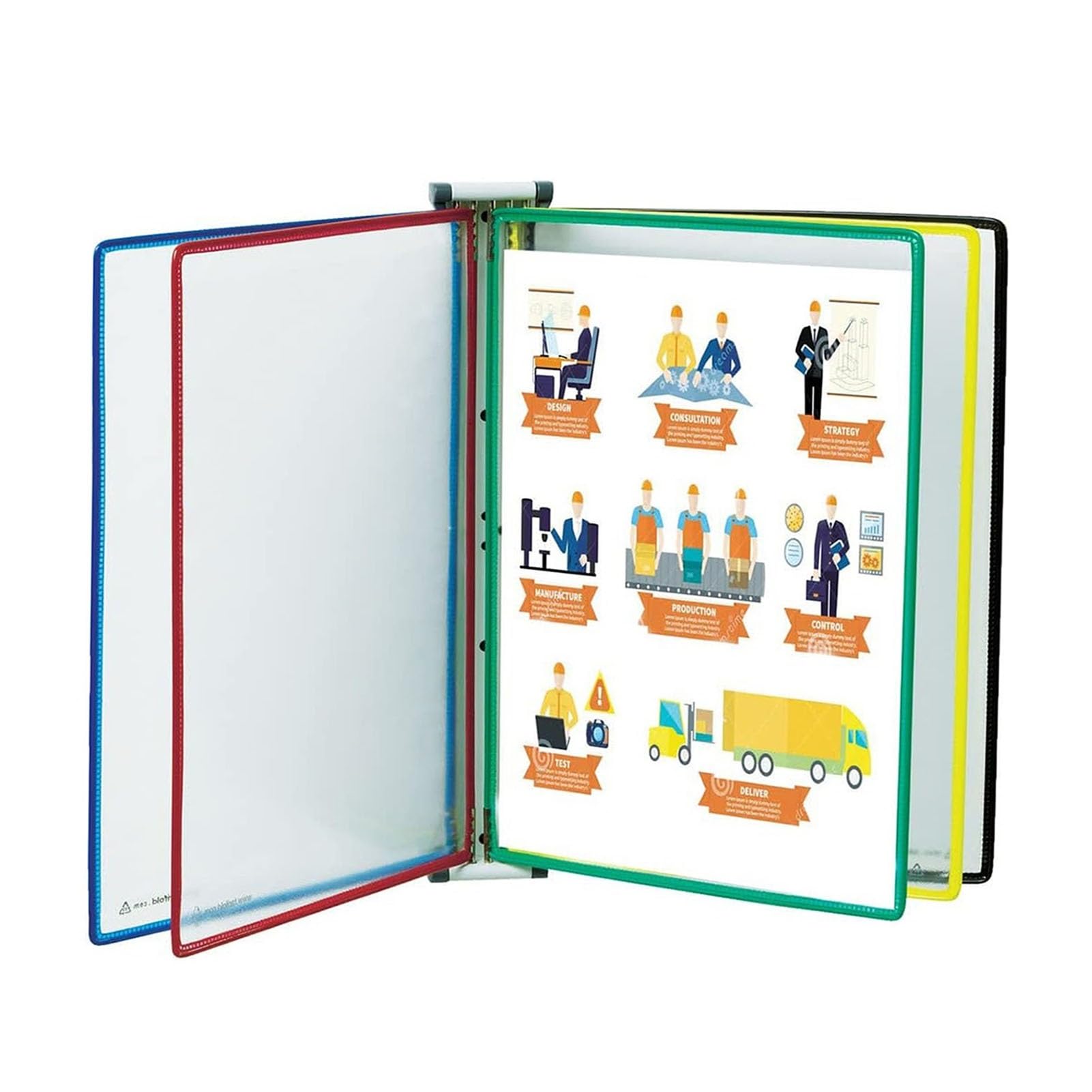 Cartella portadocumenti， 10 tasche espositive, espositore for libri sfogliabili con poster A4, cartella espositiva da tavolo, for documenti A4 in ufficio/magazzino00