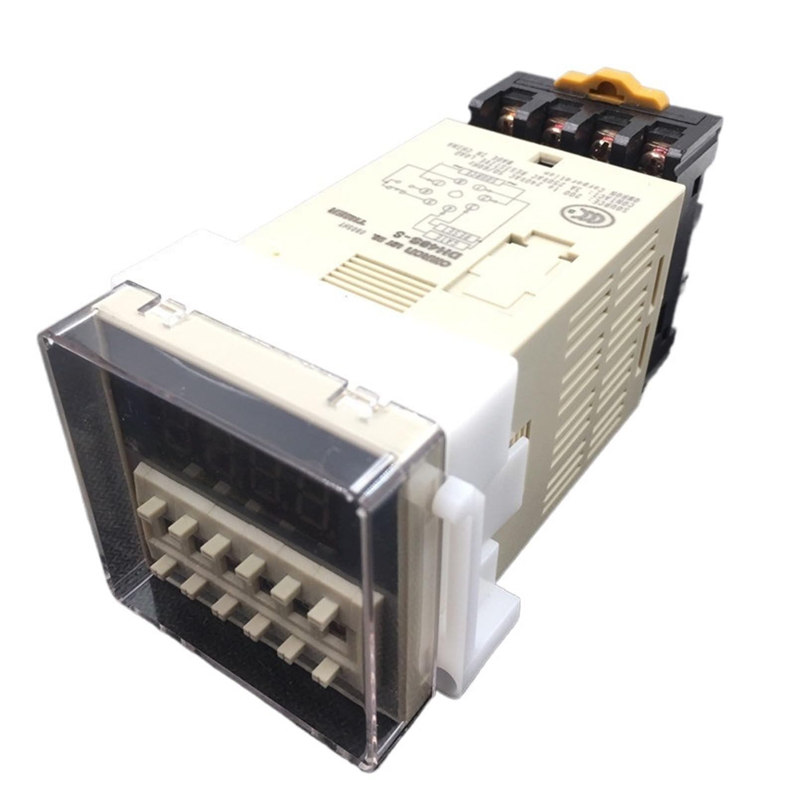 DH48S-S DH48S H5CN CA/CC 12 V 24 V 0,1 s-990 h Ciclo SPDT Mini relé Temporizador programable Digital + Base Contador Carril DIN(AC DC 12V)