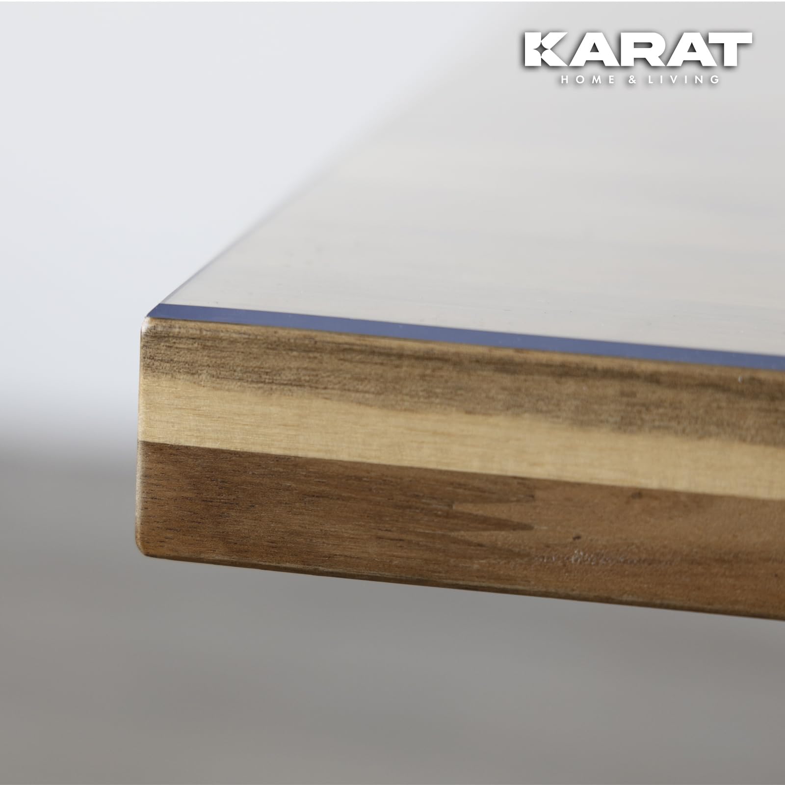 KARAT- Crystal Nappe Transparente épaisse pour Table avec Bord biseauté 45° - Protection élégante pour Table Bureau Meuble - Film de Protection Transparent, Protection de Table 90 x 160 cm