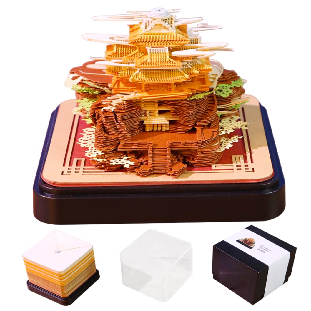 3D Calendar 2026 - Tearable Paper Sculpture Desk Calendar with Daily Memo Pad, Transforming into Stunning 3D Art Piece, Perfect for Office & Home Decor, Homeused