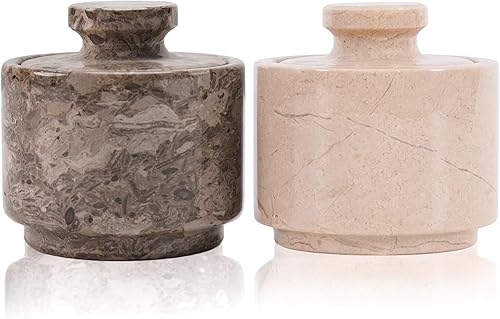 Miniatura 8 de MARBLOUS KRAFTS Elegante mármol blanco y negro 3.5 oz de sótano de sal, caja de baratijas y ollas de condimentos 3 "x 3" decoración de cocina