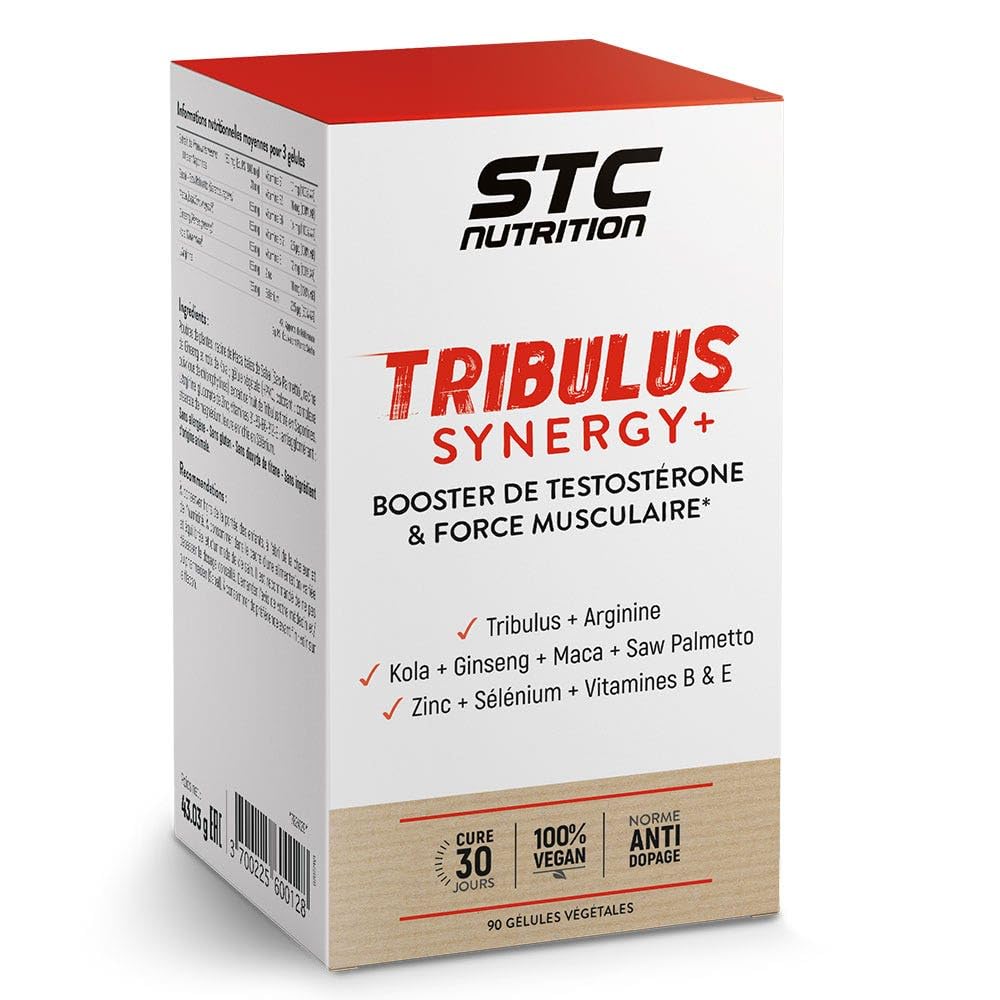 STC NUTRITION - Tribulus Synergy + - Favorise le maintien du taux de testostérone - Améliore les performances physiques & Améliore les performances physiques - 90 gélules végétales