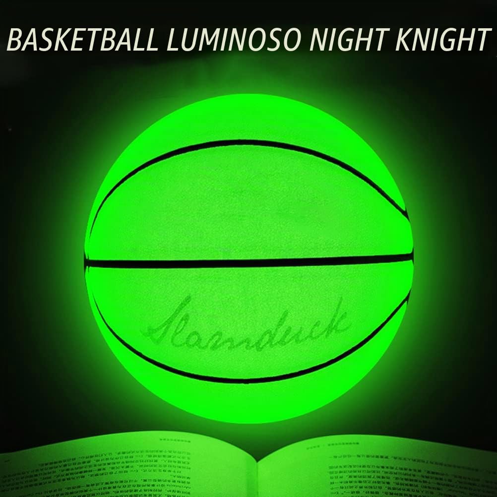 Pallacanestro luminoso al buio, taglia 7, pallacanestro riflettente con tasca a rete, pallacanestro olografico, luminoso per ragazzi e lui