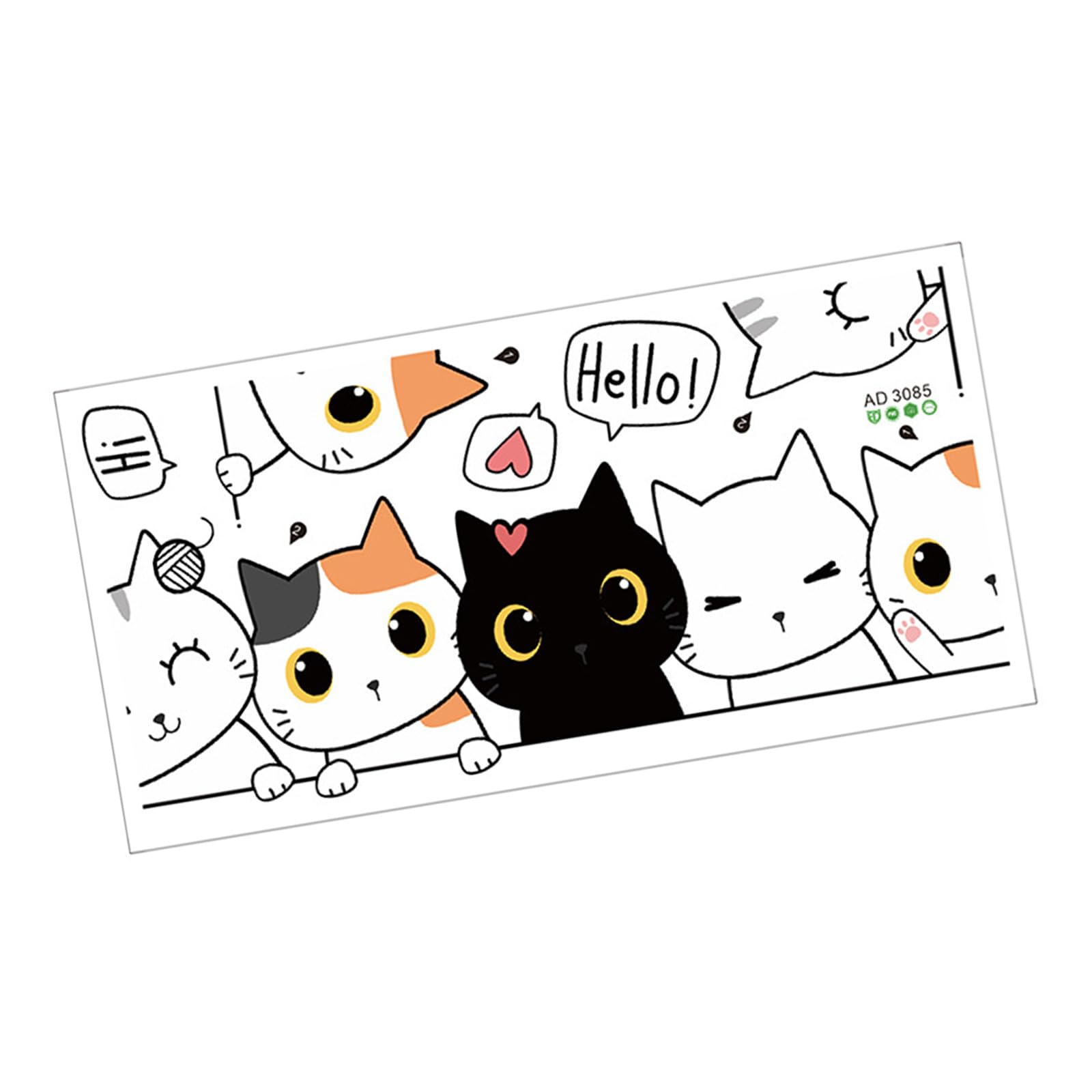 Jazuaiao Cartoon Kitten Stacking Door Sticker for Kids Room Nursery Decors Easy to Apply Removable PVC Decal Wall Decoration Cartoon Cats Door Decal