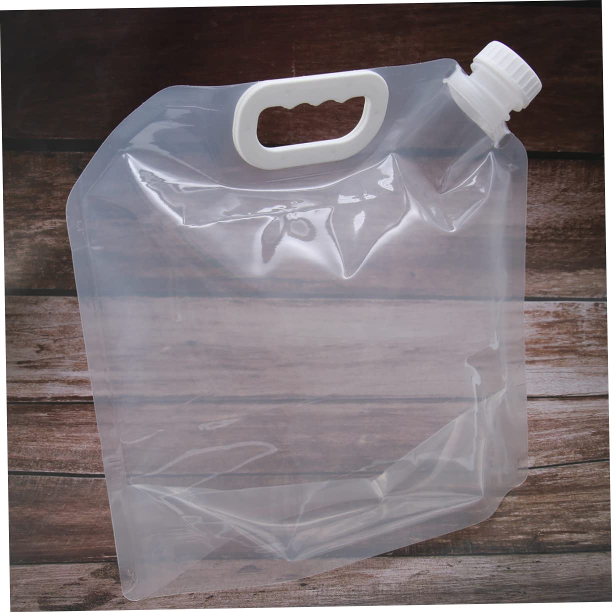 LIOOBO 2Pcs Foldable Water Carrier Transparent Portable Water Container for Camping Hiking Bbq and Outdoor Activities Large Capacity Drinking Water Bag