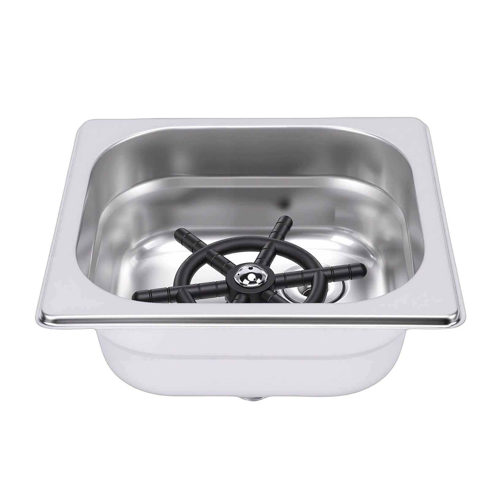 Ausla Automatischer Kannenspüler, Becherspüler aus Edelstahl mit Hochdruckspülung, Platzsparendes Design für den Privaten und Professionellen Gebrauch (SILVER)