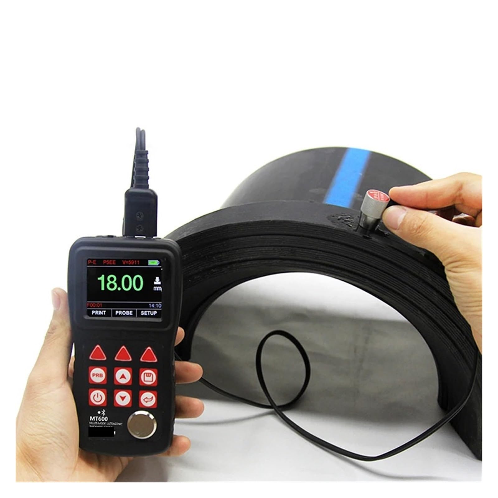 Medidor de espesor, Medidor de espesor ultrasónico MT-660 for recubrimientos a través de recubrimientos con dos modos de medición de espesor PE EE