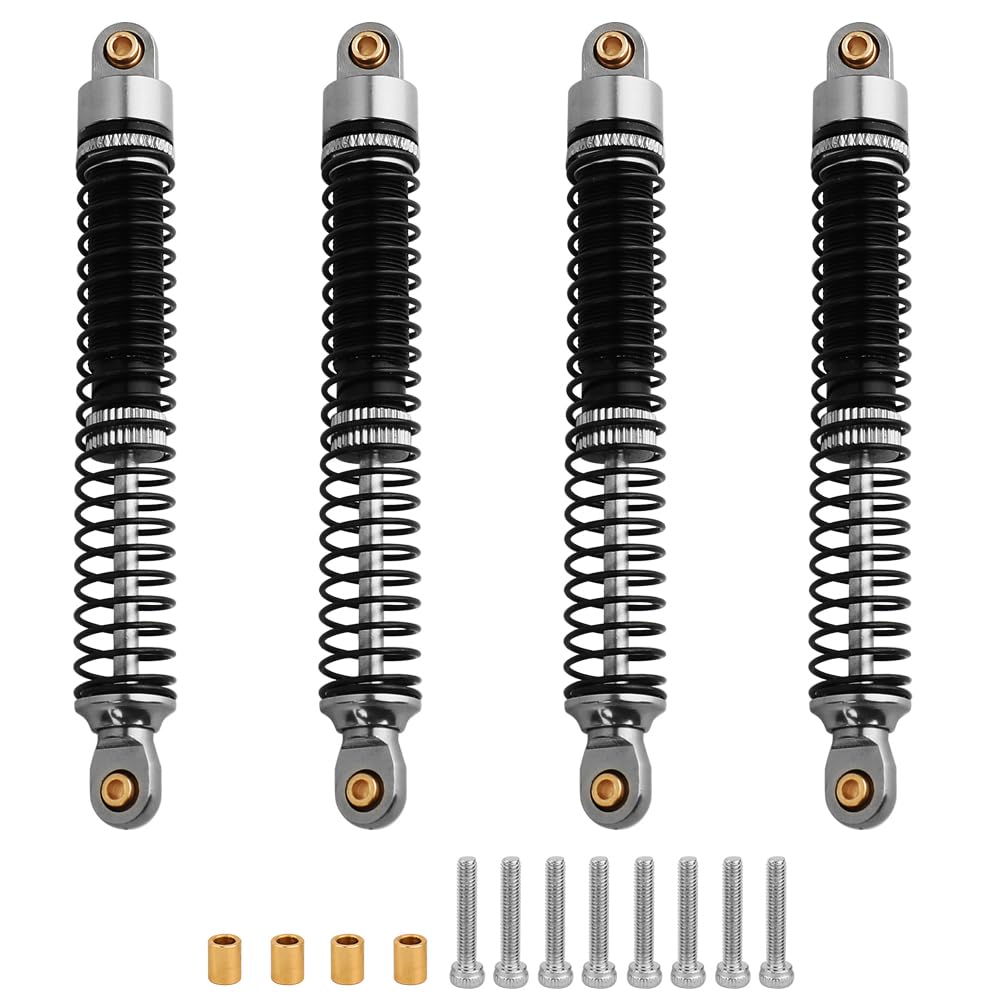 RZXYLRC Ascent 18 Threaded Shock Absorber Oil Damper for Redcat Ascent18 1/18 RC Crawler Metal Upgrade Part (gray, 78mm)