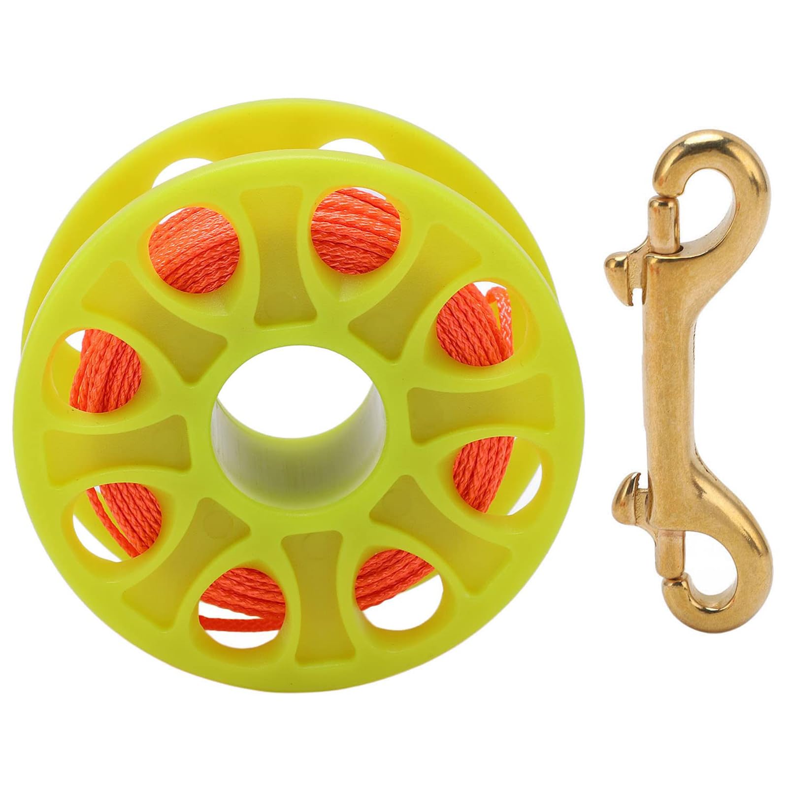 Woedpez Yellow Diving Spool With Snapping Clip, Reel For Underwater Exploration & Wreck Guides Diving Spool