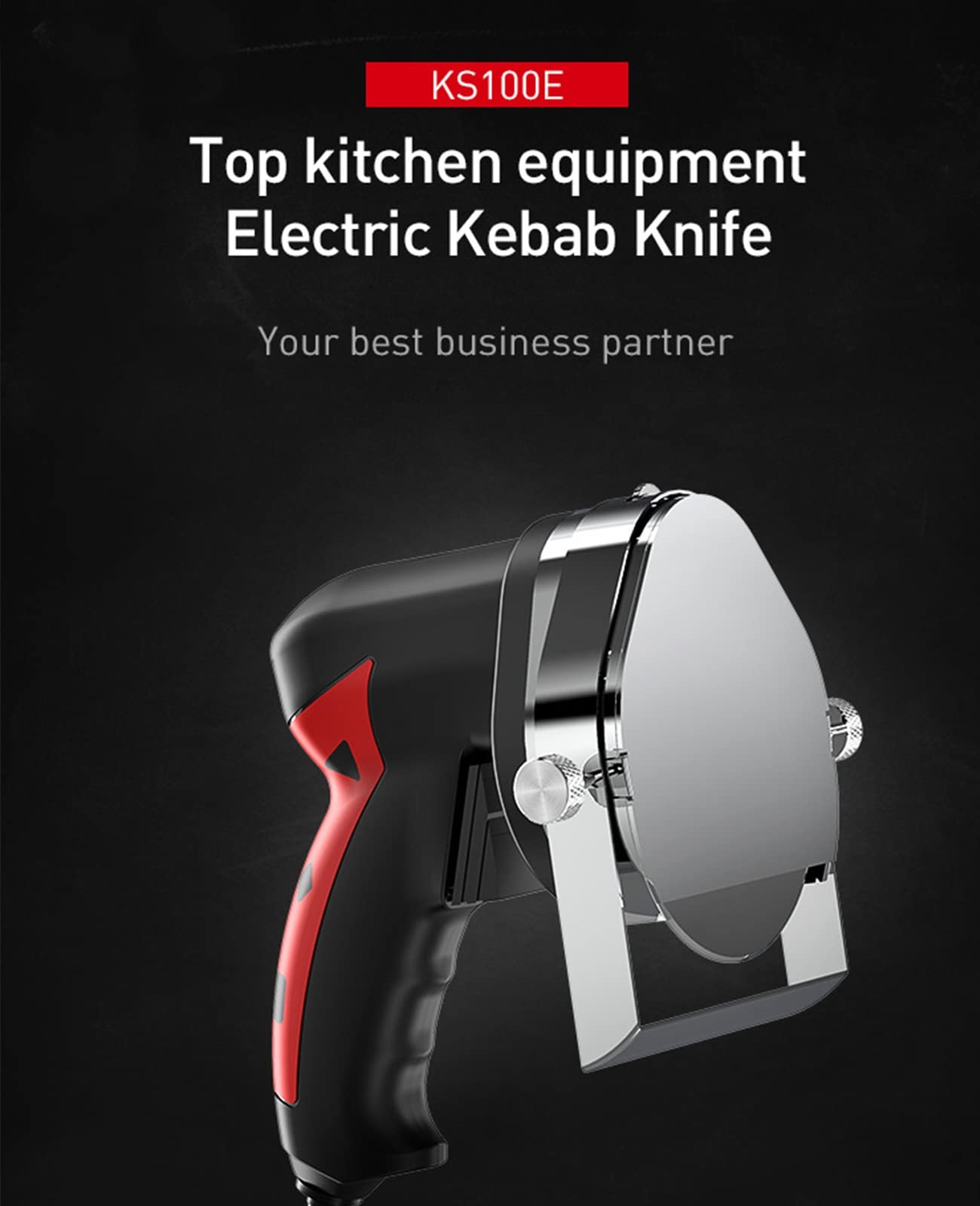 Cortador de Cuchillo eléctrico para Kebab, silencioso y de Velocidad Variable, Cortador de Kebab Turco Comercial con Cuchilla, Cuchillo eléctrico para Kebab de 80 vatios, Cortador Gyro Shawarma