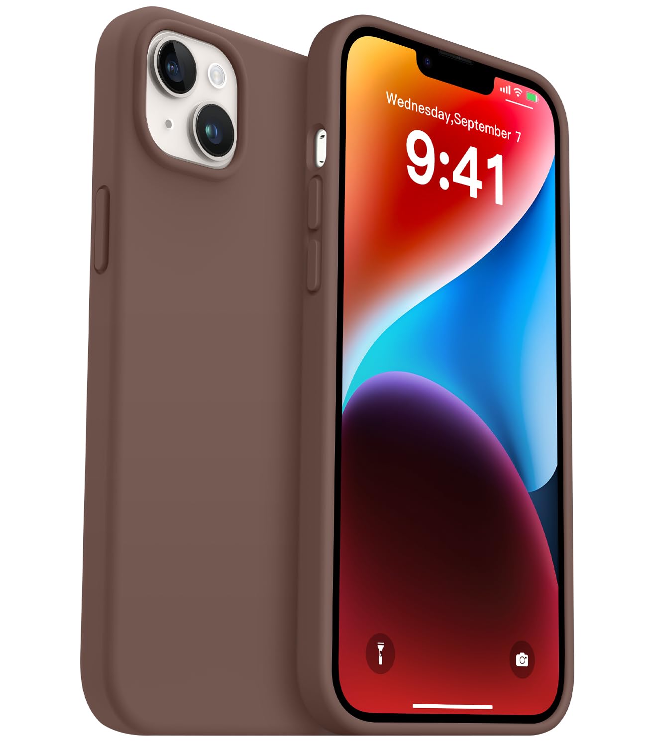 AOTESIER Compatible with iPhone 14 Plus Case, Full Body Food-Grade Silicone Wear-Resistant, Anti-Drop Protection with Soft Anti-Scratch Microfiber