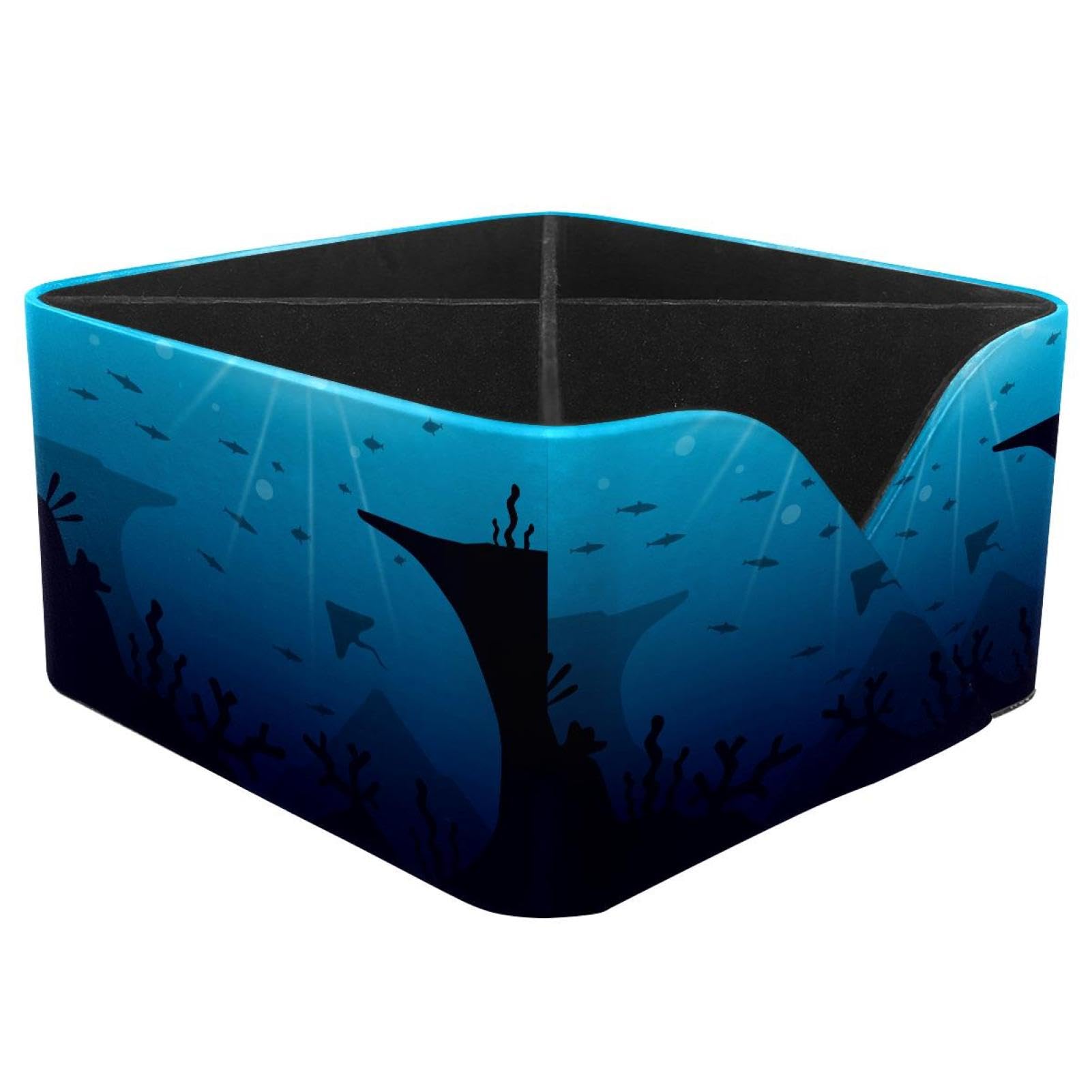 KengjuTesu Aquatic Creature Underwater Desktop Organizer Pen Holder, Rectangular Pencil Cup for Office, Study and Makeup Stations