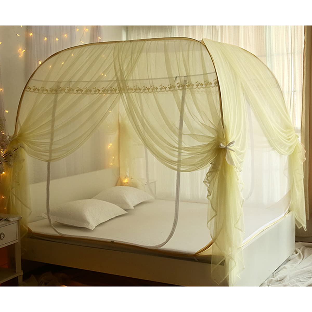 Moustiquaire pour lit double 1,8m tente anti-moustique de camping et baldaquin pliable