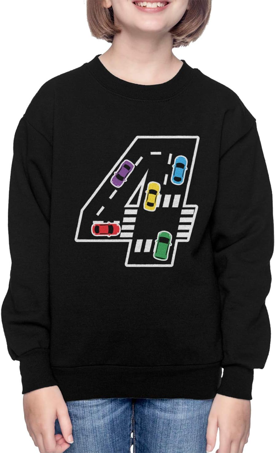 Haase Unlimited Racecar - Car Fourth Birthday Youth Fleece Crewneck Sweater