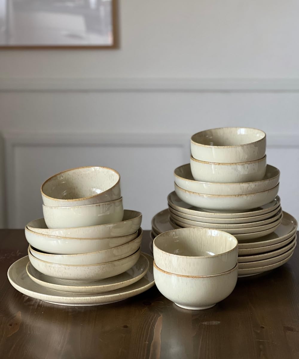Zoha Ria Plate Set for 6 People 24 Piece Porcelain Modern Beige
