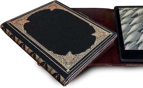 KleverCase Universal Book Cover for eBook Readers. Fits All e-Reader Brands Including Kobo, Nook, Kindle Paperwhite inc 12th Gen & Signature Edition, Kindle, storytel and More. Black Classic
