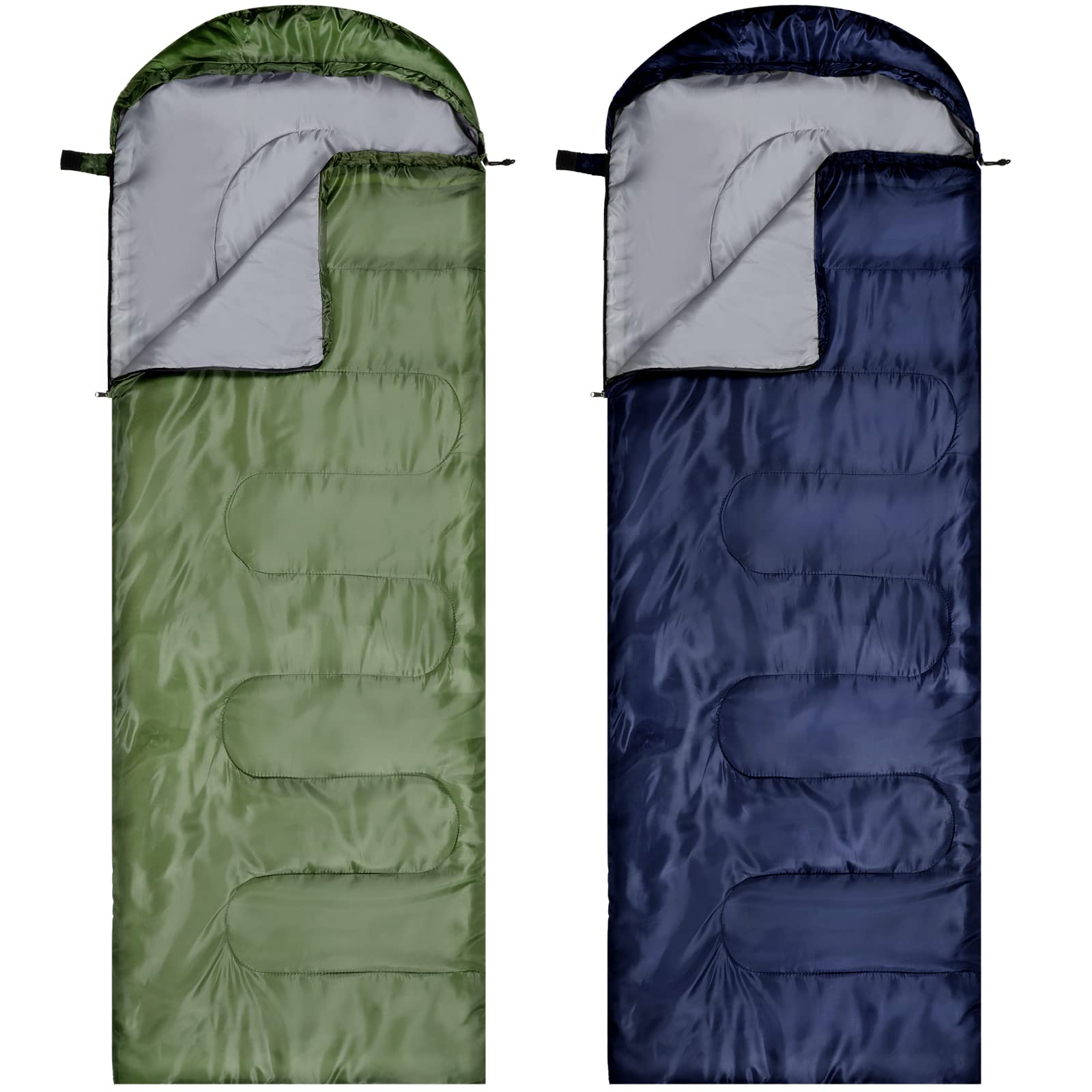 Tudomro 2 Pcs Camping Sleeping Bag for Adults Kids, Lightweight Packable Waterproof Camping Gear Equipment to Keep Warm for Spring Summer Fall Indoor Outdoor Backpacking Hiking Travel