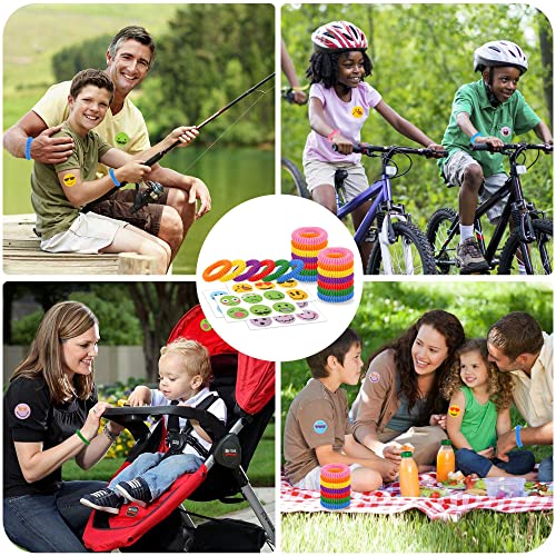 48Pack Mosquito Bracelets Bulk With 72 Pack Smile Mosquito Patches For Kids Adults, Waterproof Adjustbale Mosquito Bracelets For Outdoor And Indoor, Deet Free Citronella Mosquito Wristband #TOP6