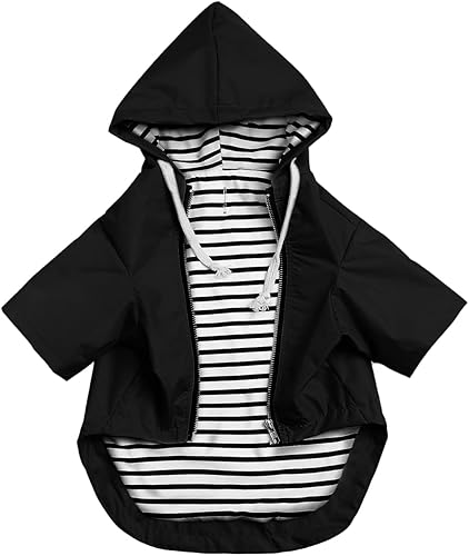 Miniatura 10 de Impermeable para perro, chaqueta impermeable para cachorros, con capucha para patas para perros pequeños y medianos, poncho reversible con