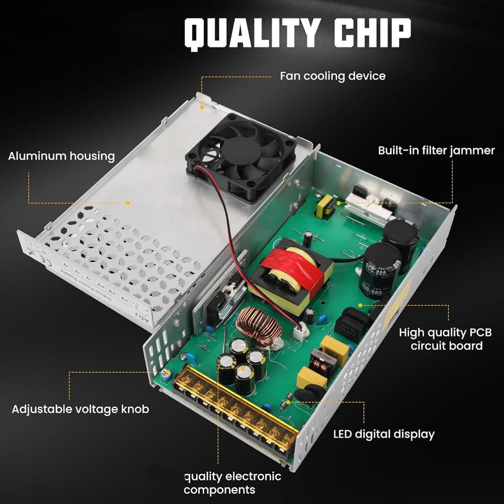 Fuente de Alimentación Conmutada de 12 V CC, 50 A, 600 W, Nueva Versión, Convertidor de 110 V CA A 12 V CC, Transformador, Adaptador SMPS.