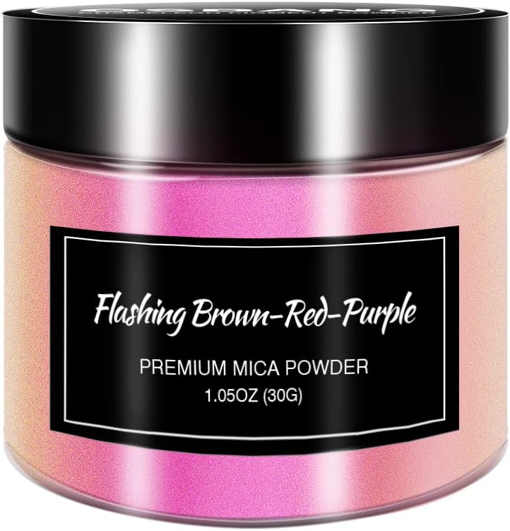 Chameleon Mica Powder Color Shift Pigment Powder for Epoxy Resin Painting Soap Making Bath Bombs Candle Making Slime(1oz/Bottle) (Red)