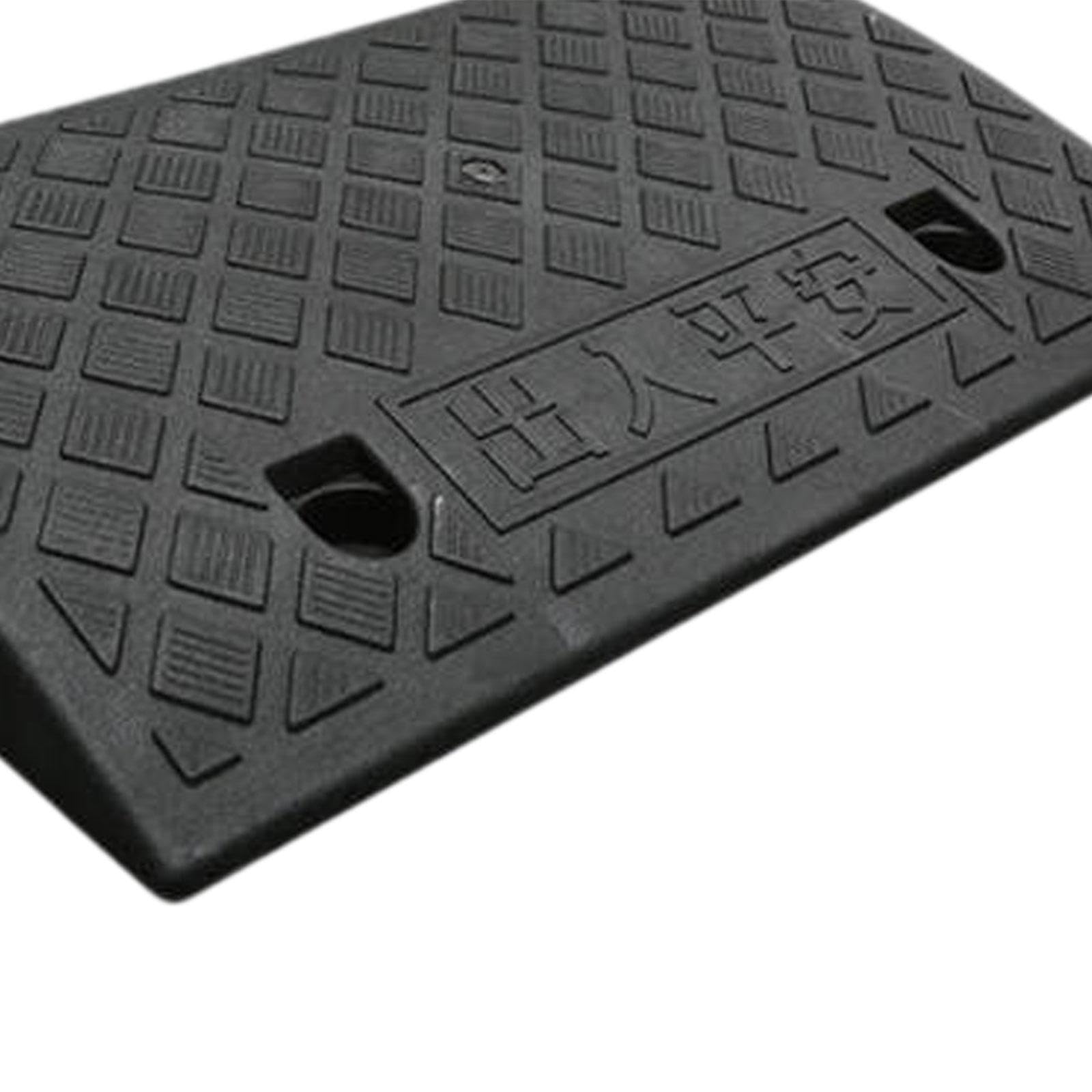 Rampa de Bordillo Portátil Y Fácil de Usar, Cojín Triangular para Subir Terraplenes de Carreteras para Mover Carretillas Y Cortadoras de Césped, Negro 50cmx27cmx9cm