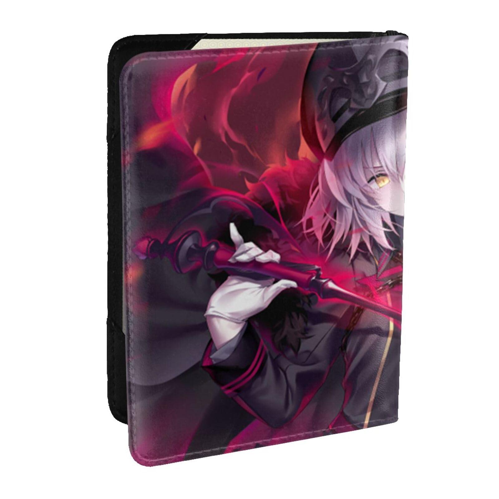[シマキロ] パスポートケース ホルダー ジャンヌ・オルタ Fgo トラベルウォレット 海外旅行用 高級puレザー パスポートカバー 多機能収納ポケット 名刺 クレジットカード 航空券 エアチケット 汚れ防止