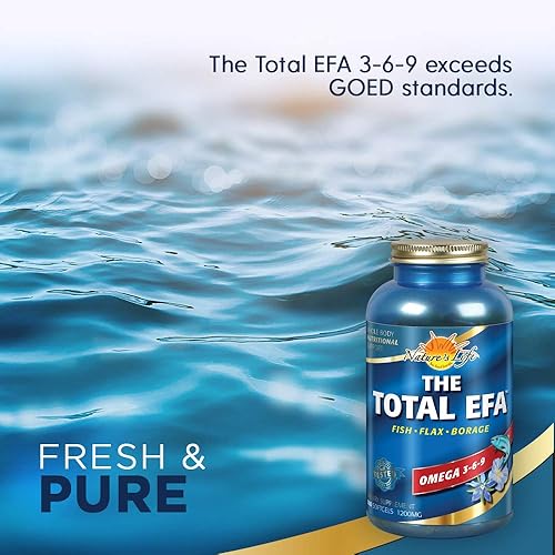 Miniatura 3 de Nature's Life The Total EFA Fish Oil con aceites orgánicos de linaza y borraja | 1200 mg | Piel, corazón y memoria | 180 cápsulas blandas