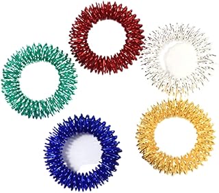 5 Pieces Finger Massage Rings Prickly Sensory Finger Rings Acupressure Ring Set Sensory Toys for Teenagers Adults, Color