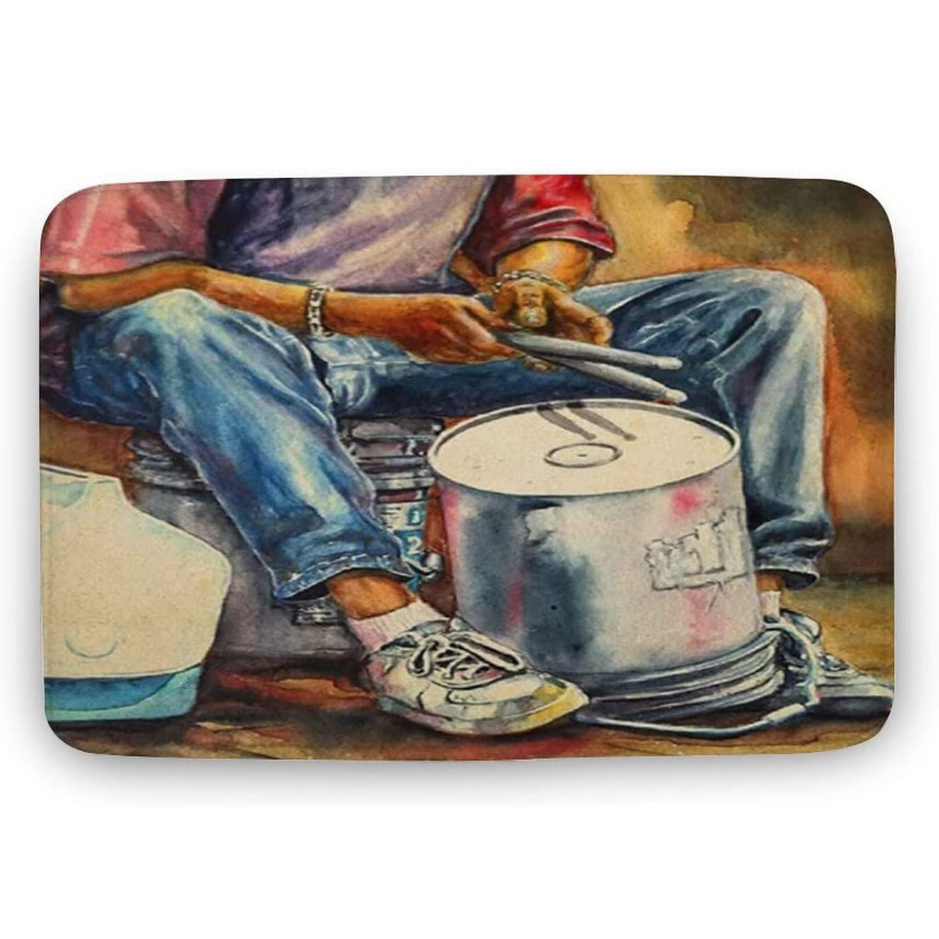 Ensound Funny Decoration Doormat Everything I Touch Becomes A Drum Welcome Doormat Non-Slip for Indoor Outdoor Entrance Bathroom Floor Mat Decor 24X16 Inch
