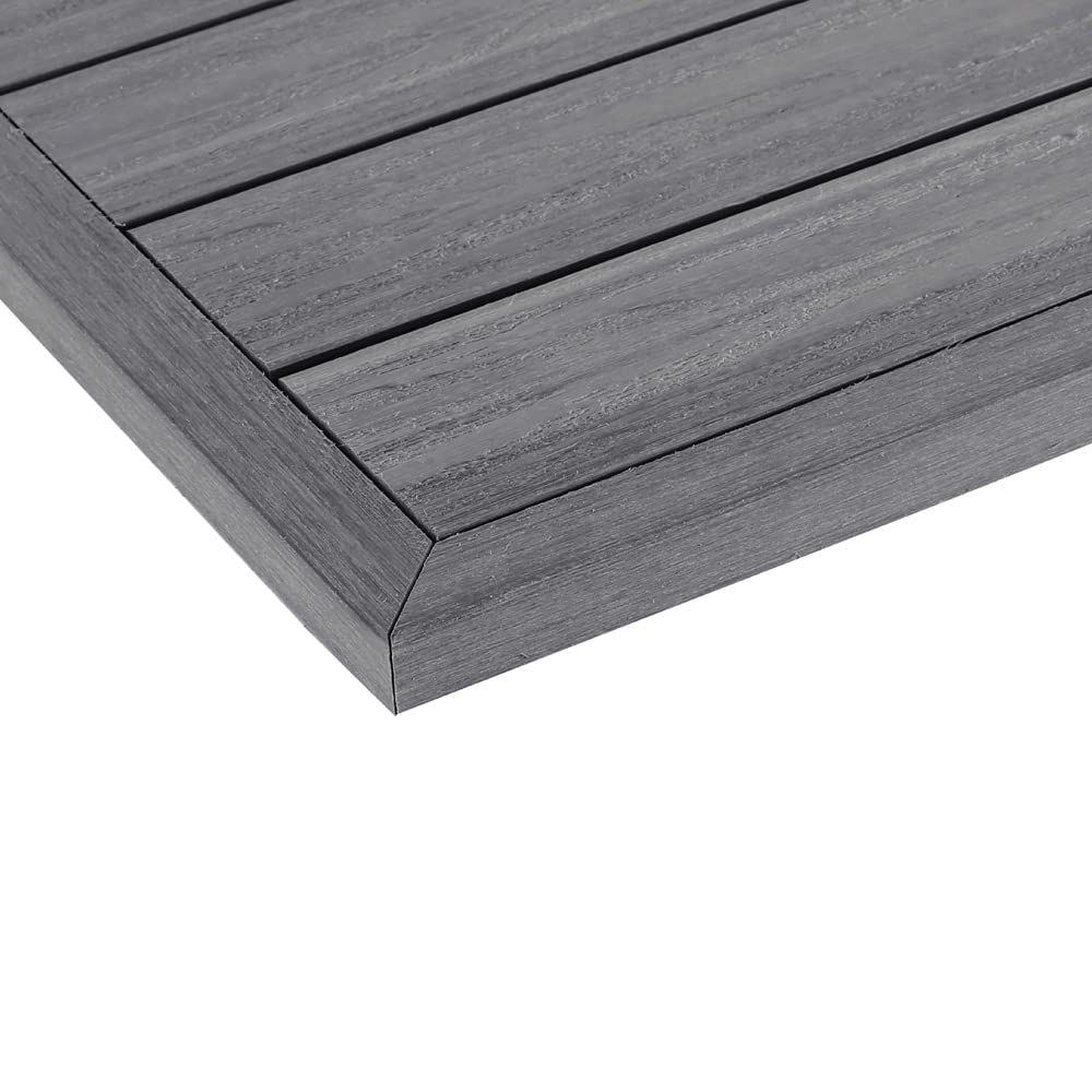 NewTechWood1/12 ft. x 1 ft. Quick Deck Composite Deck Tile Outside Corner Trim in Westminster Gray (2-Pieces/Box)