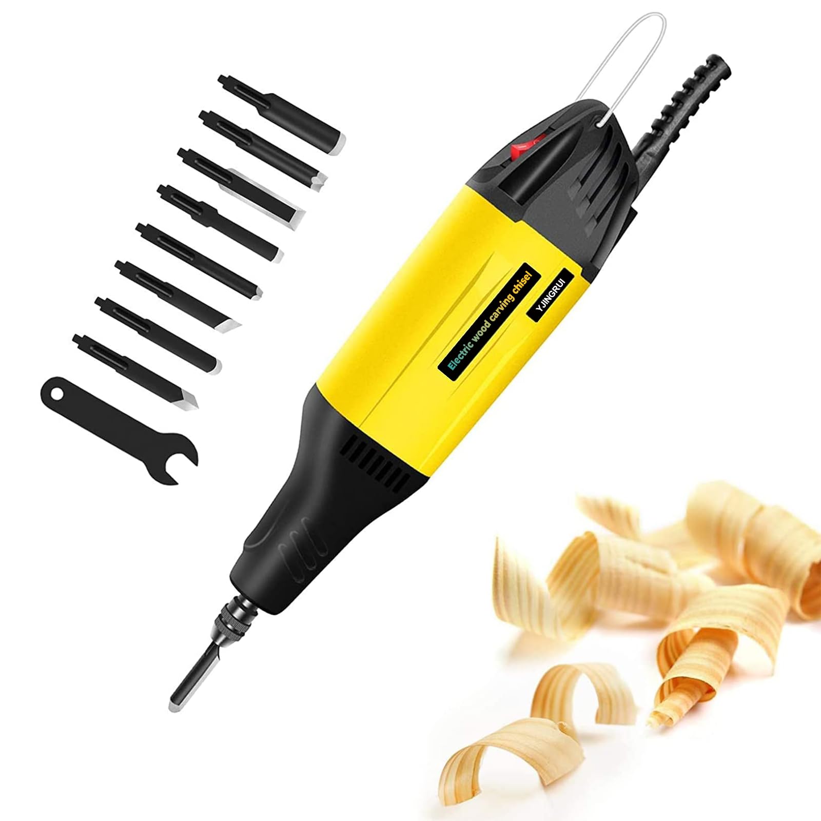 YJINGRUI Electric Wood Chisel, Electric Chisel for Wood Carving Up to 11500 RPM/MIN for a Range of Woodworking Needs
