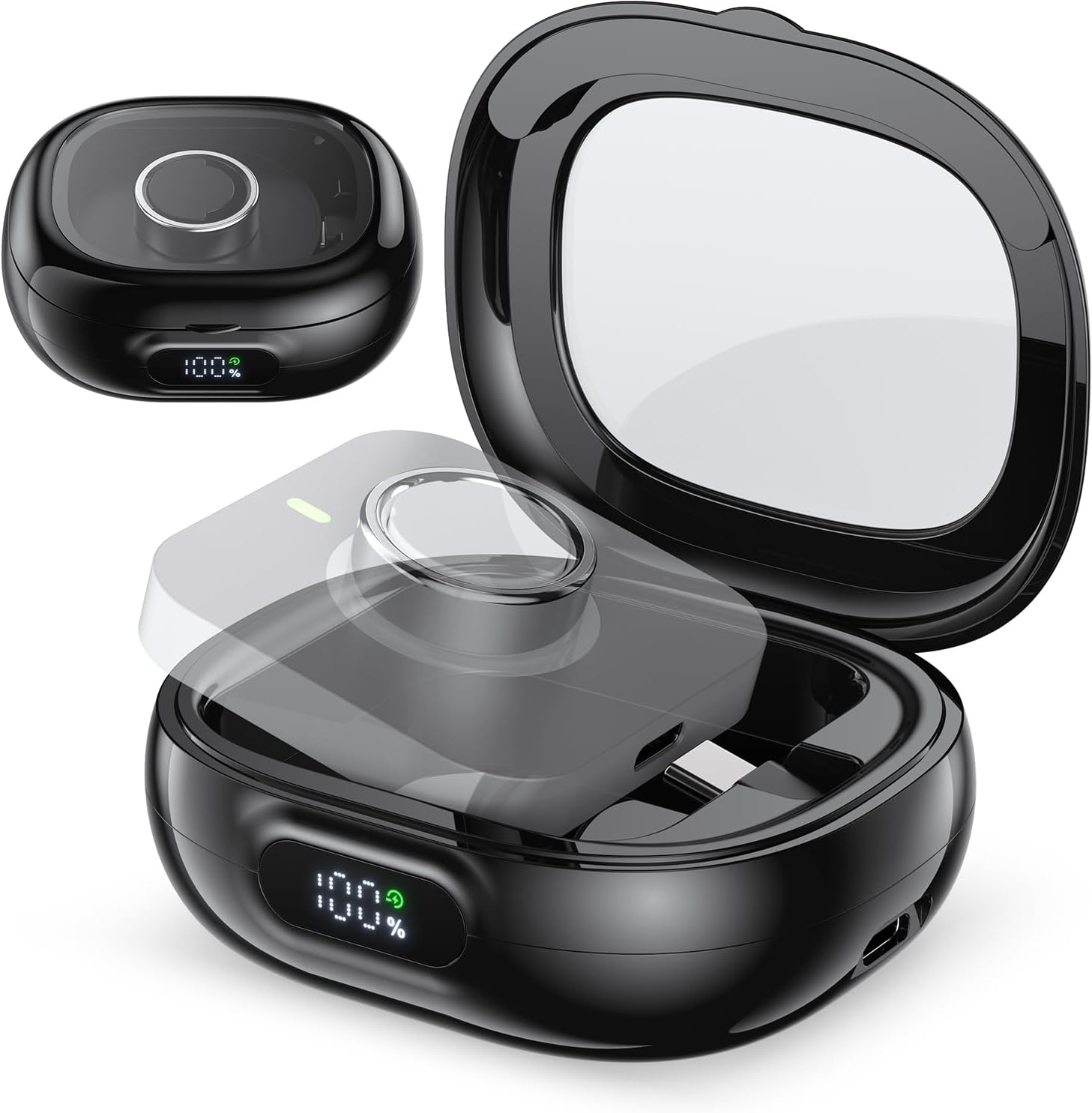 Portable Wireless Charging Case for Oura Ring Gen 4 & 3 Charger - 2000mAh Battery, 60-Day Runtime, LED Power Display. Fits (Official Charger NOT Included)