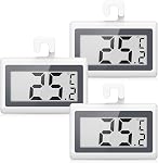 KeeKit Refrigerator Thermometer, Digital Fridge Thermometer with LCD Display, Freezer Temperature Gauge with ℃/℉ Switch, Frost Reminder for Home, Office, Kitchen & Restaurants - 3 Pack