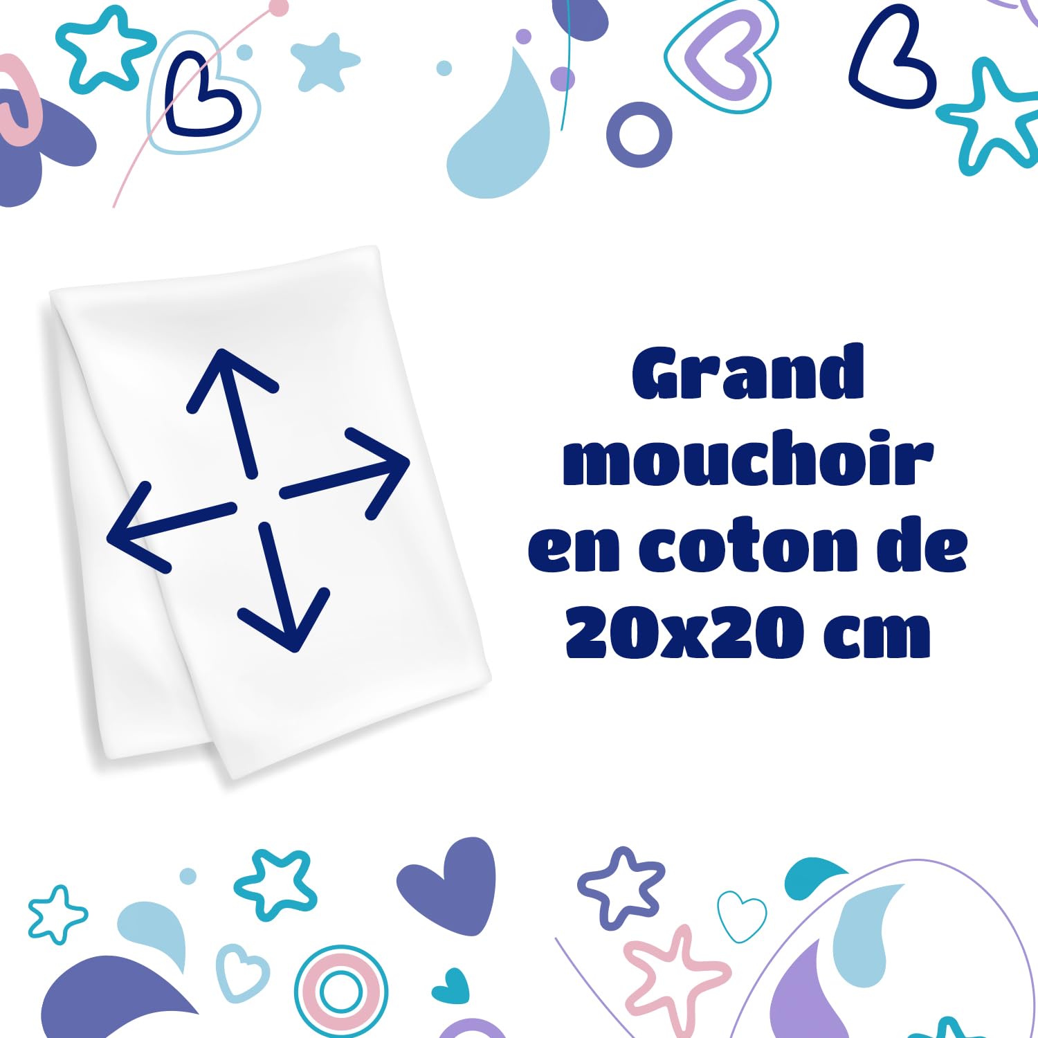 Kindii Pure&Dry Lot de Lingettes Bébé - (50 Pièces) Lingettes Sèches - Ultra douces pur coton, pour peaux sensibles, sans parfum et alcool, lingettes démaquillantes jetables - 50 Pièces