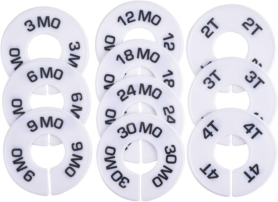 Blulu 10 Pack Clothing Rack Size Dividers Round Hangers Dividers