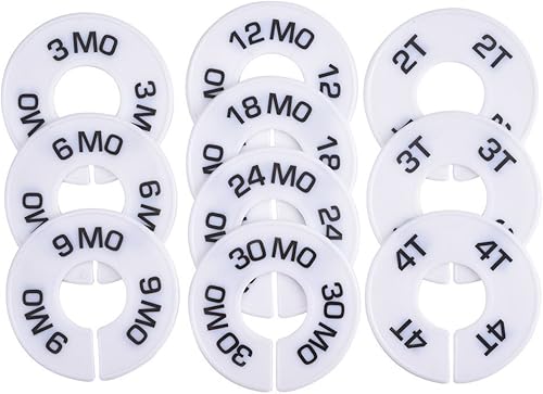 Blulu Paquete de 10 divisores de tamaño de percheros redondos para ropa